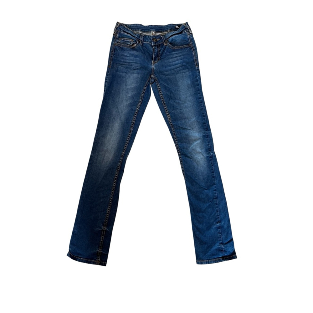 BUFFALO Faye Mid Rise Stretch Denim Jean 24 Dark Wash Straight Leg
